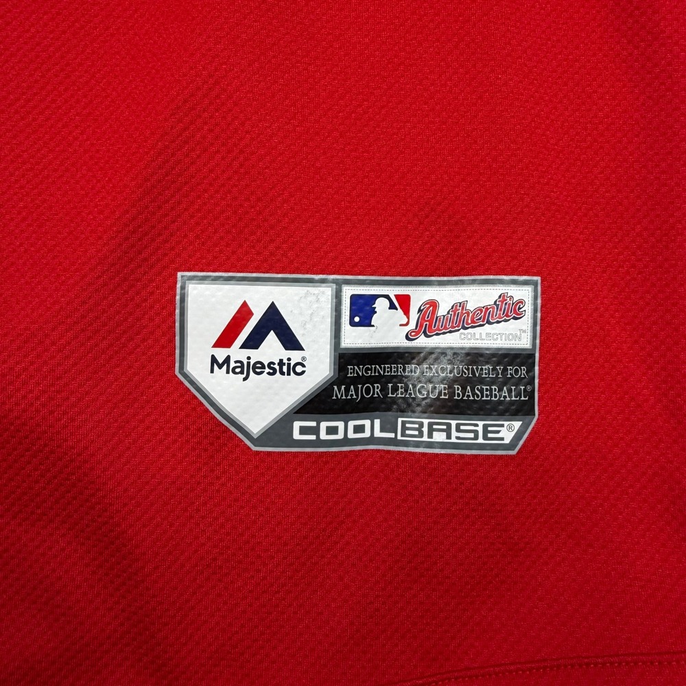 Majestic St. Louis Cardinals MLB Authentic Cool Base Red 1/4 Zip Jersey Mens M - Picture 5 of 6